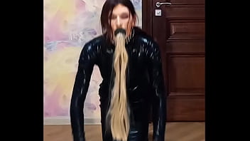 Ponygirl Crossdresser Poses With Butt Plugs thumbnail