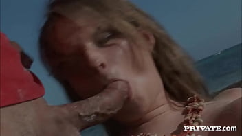 Amazing hardcore european girl tara white on a tropical beach