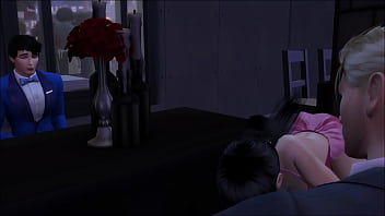 Husband watches asian wife ride a bwc