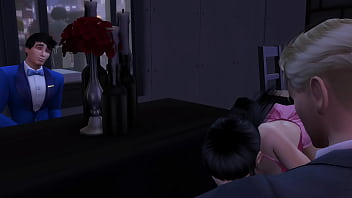 Husband watches asian wife ride a bwc