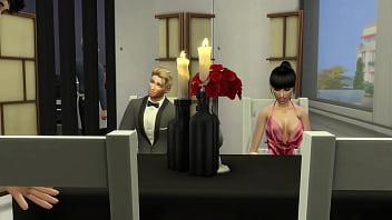 Husband watches asian wife ride a bwc