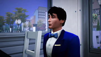 Husband watches asian wife ride a bwc