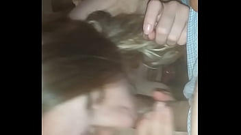 Girlfriend is sucking dick riding dildo
