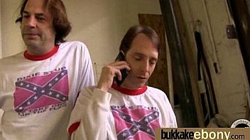 Black girl sucks many white cocks in redneck group 10