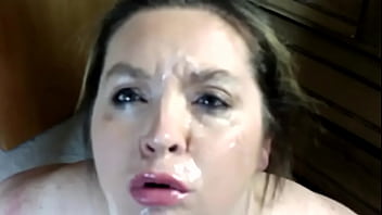 Sexy bbw spanked handcuffed and facialized