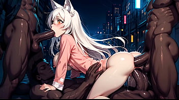 5on1 gangbang tsubasa hanekaw from soul eater with triple penetration triple anal and triple vaginal hardcore sex ai generation hentai Цубаса Ханэкава