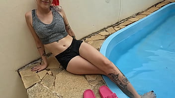 Pov only prolapse at the poolside