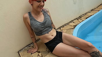 Pov only prolapse at the poolside