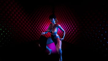 Buxom randy eve in skinsuit shows special skills in back room of strip bar