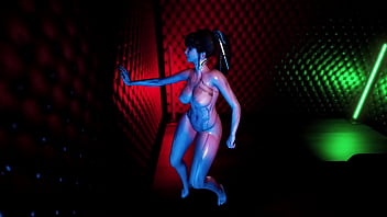 Buxom randy eve in skinsuit shows special skills in back room of strip bar