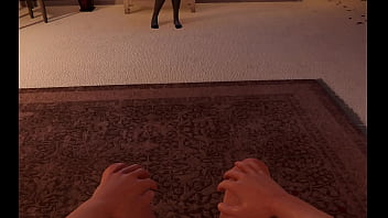 Scopata nel videogioco house party con quella nerd di katherine tettona