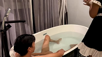 Asian maid do her job as well