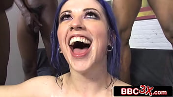 Punk rock chick drowns in waves of dark bbc pleasure