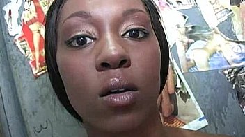 Natural cute black teen tries out gloryhole 29