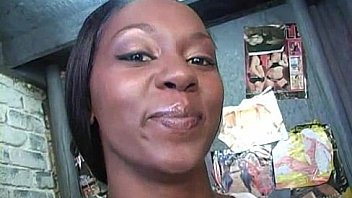 Natural cute black teen tries out gloryhole 29