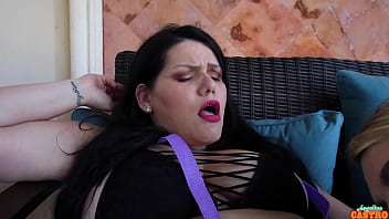 Lesbians joslyn jane & angelina castro enjoy playing with the strap on