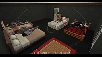 Security camera catches an orgy