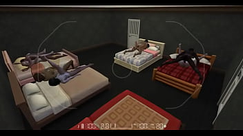 Security camera catches an orgy