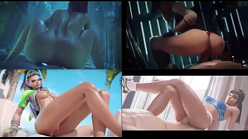 Sexy 3d hentai whores ride big dick