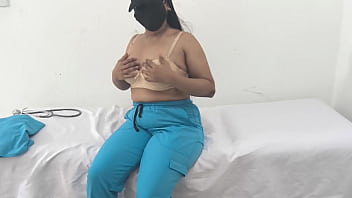 Big ass and busty nurse masturbates her juicy pussy in the hospital real homemade amateur