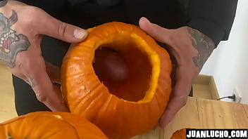 Halloween solo with pumpkins