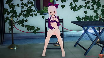 White haired beauty masturbates at outdoor pool squirts until the water rises