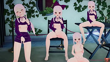 White haired beauty masturbates at outdoor pool squirts until the water rises