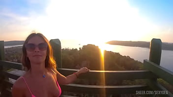 Wild sunset bicyclists crash my intimate watchtower rendezvous