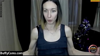 Girl flexing her lovely muscles