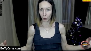 Girl flexing her lovely muscles