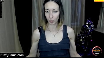 Girl flexing her lovely muscles