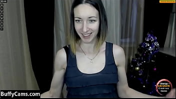 Girl flexing her lovely muscles