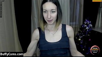 Girl flexing her lovely muscles