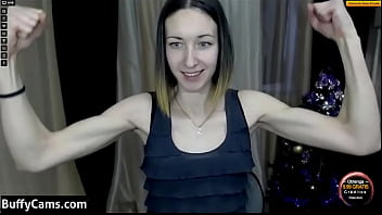 Girl flexing her lovely muscles