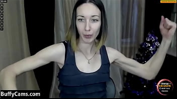 Girl flexing her lovely muscles