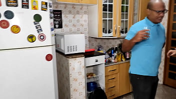 The slut blonde fuck with a bbc cock in kitchen