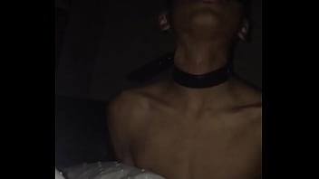 Hot tanned tied up boy gets dick sucked by blondie under bedsheet