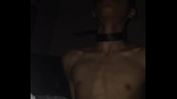 Hot tanned tied up boy gets dick sucked by blondie under bedsheet