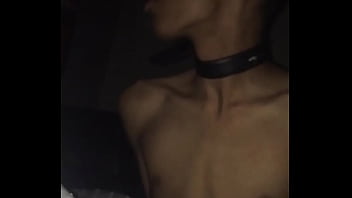 Hot tanned tied up boy gets dick sucked by blondie under bedsheet