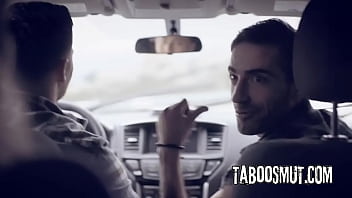 Blonde teen hitchhiker gets double penetrated by two strangers