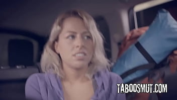 Blonde teen hitchhiker gets double penetrated by two strangers