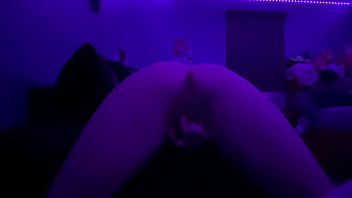 Needy girl masturbates on couch