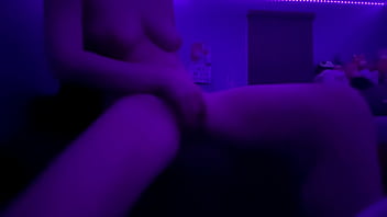 Needy girl masturbates on couch