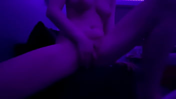 Needy girl masturbates on couch