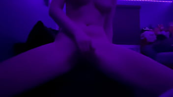 Needy girl masturbates on couch