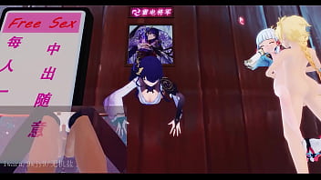 Three girls get fucked by several men