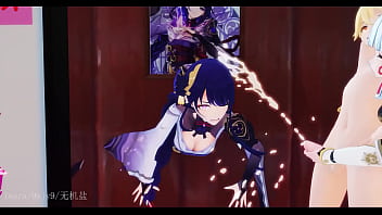 Three girls get fucked by several men