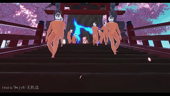 Three girls get fucked by several men