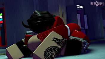 Koraxlust roblox demon girl deepthroating a huge foxboy cock