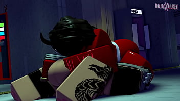 Koraxlust roblox demon girl deepthroating a huge foxboy cock